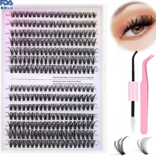 European and American Cross-Border Amazon Thick Self-Grafting Single Cluster 30D40D Self-Grafting Hair Double-Headed Glue Remover Glue Set
