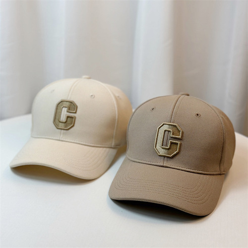  Autumn New Style Large C Embossed Letter Cap Fashion Versatile Couple Duckbill Cap Men and Women Sun Hat Trendy