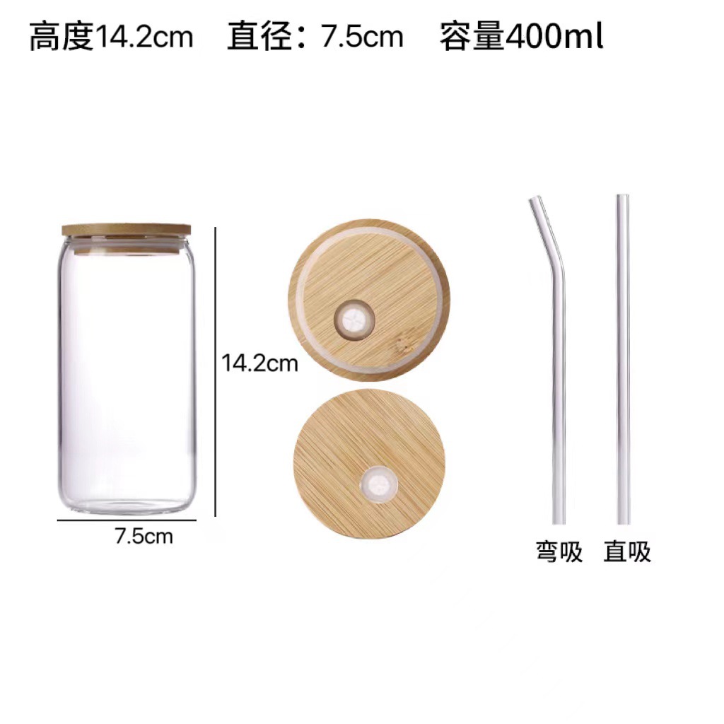 【12oz】400ml 투명 + 뚜껑 + 빨대