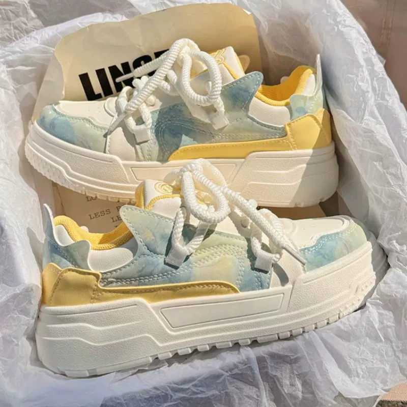 Женские белые туфли Milk Fufu на толстой подошве, осень 2022, новые популярные универсальные студенческие кроссовки на мягкой подошве, повседневная спортивная обувь