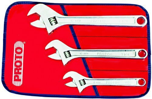 Proto Tools Proto J790 3-Piece Set of Inch Matte Adjustable Wrench Set 8/10/12