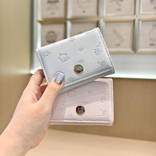 Daini Korean Version New Cartoon Cute Cat Embossed Small 70% off Thin Student Compact Women's Short Wallet