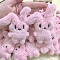 女の子ぬいぐるみペンダント恋人ウサギバッグペンダントキーホルダー小さなジュエリーアクセサリーかわいい折り耳ウサギのバックパックペンダント