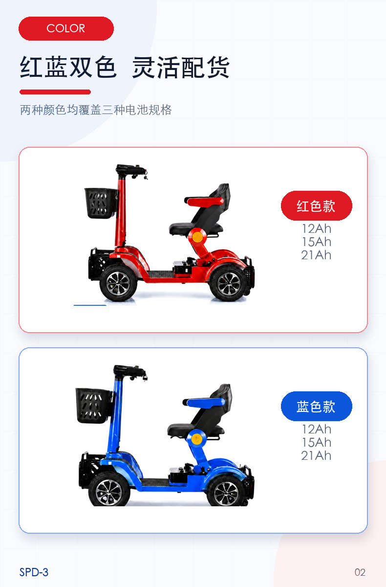 Chacha Bear's new high-end lightweight foldable electric scooter for the elderly, electric four-wheel vehicle for the disabled