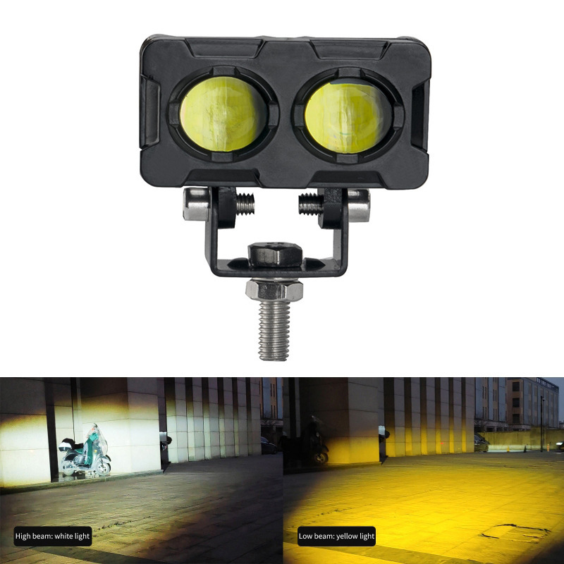 Focos para Motocicletas al por Mayor, Faros LED para Vehículos Eléctricos, Focos LED Externos de Doble Color con Luz Alta y Baja Integrada