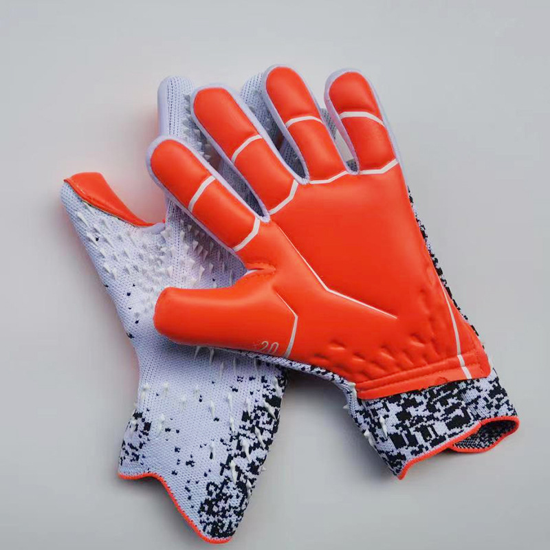 Guantes de portero de fútbol gruesos para adultos y niños, guantes sin dedos de látex antideslizantes transpirables, guantes de portero de fútbol