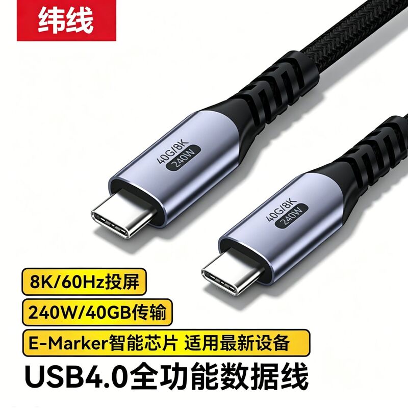 Usb4 Thunderbolt 4 Data Cable 4Pd240W Mobile Phone 40Gbps Transmission Cable Type-C Fast Charging 8K60Hz Screen Projection Cable Usb4 Thunderbolt 4 Data Cable 4Pd240W Mobile Phone 40Gbps Transmission Cable Type-C Fast Charging 8K60Hz Screen Projection Cable