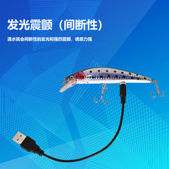 Trembling Shaker Minnow Lure Kit Floating Electric USB Bait Light Glowing Simulation Electric Fishing Lure