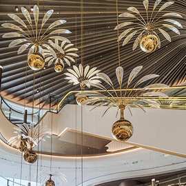 定制非标酒店灯具商场升降超市艺术灯楼梯复式楼挑空吊灯来图订制