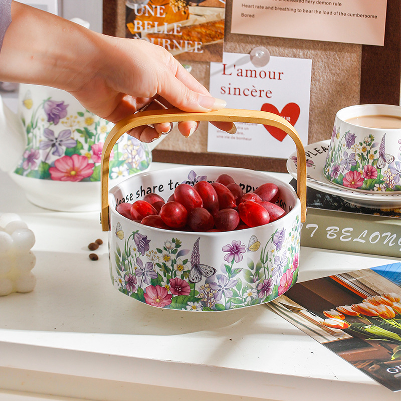 Dream Violet diseñador cooperativo original retro estilo de acuarela de cerámica de moda tazas de café platos de refrigerio plato