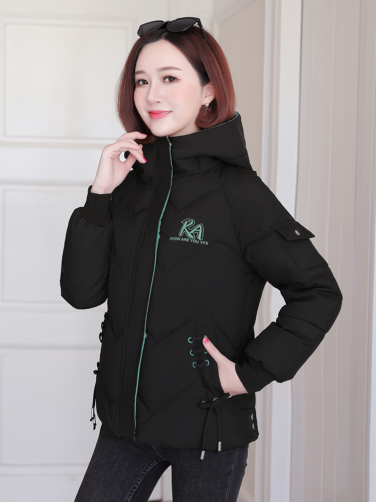 2023 nuevos productos de invierno de estudiantes coreanos con capuzas corto algodón de moda de tamaño grande chaqueta deportiva de pluma image 10