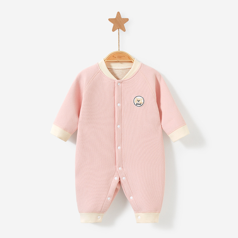 Mono para bebé para primavera, otoño e invierno, forrado de lana, cálido, adecuado para salir, conjunto unisex de otoño, pelele grueso, ropa para recién nacido.