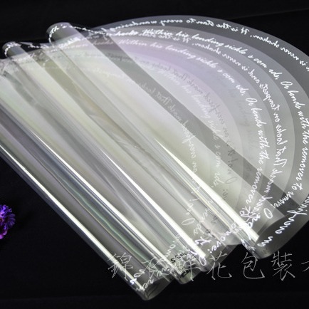 圆圈英文圆形透明OPP玻璃纸加厚塑料防水纸鲜花包装材料满包邮