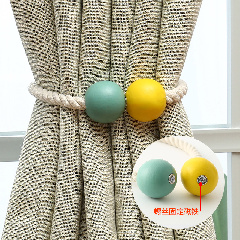 미국 심플 커튼 타이 커튼 버클 로프 크리에이티브 나무 공 자석 버클 흡입 매달기 공 커튼 클립 후크