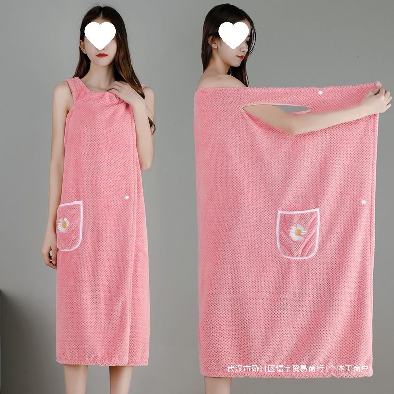 목욕 타월 여성 착용 및 포장 성인 가구 슬링 목욕 가운 목욕 스커트 흡수성 면화 새 겨울