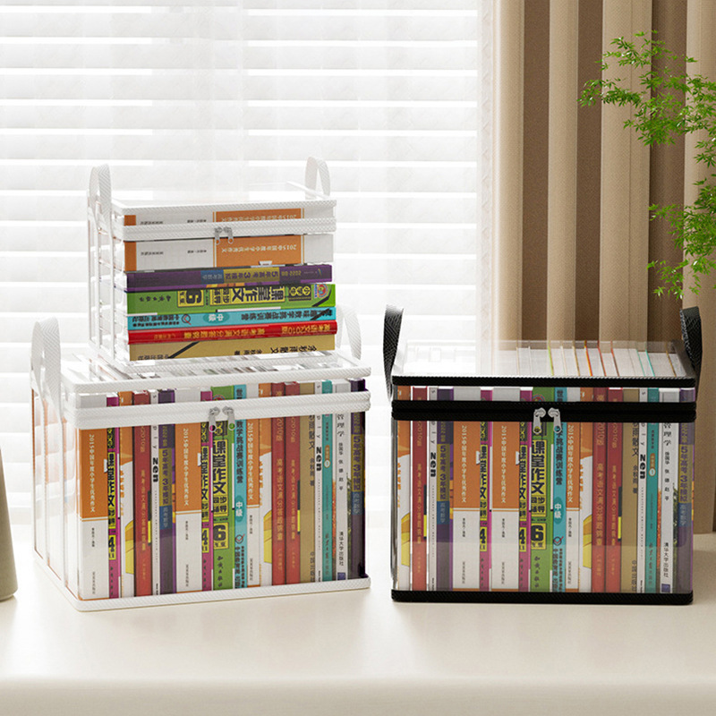 Student Desktop Book Storage Bag Household Foldable Waterproof Bookcase Multifunctional Transparent Book Storage Bag Wholesale