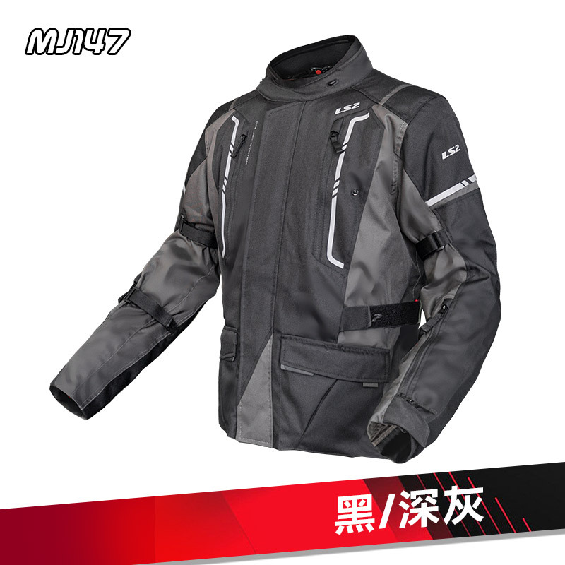 LS2 ropa de motocicleta de malla para hombres y mujeres, ropa de carreras de motocicleta de cuatro estaciones, ropa de tracción a prueba de caídas y transpiración MJ147