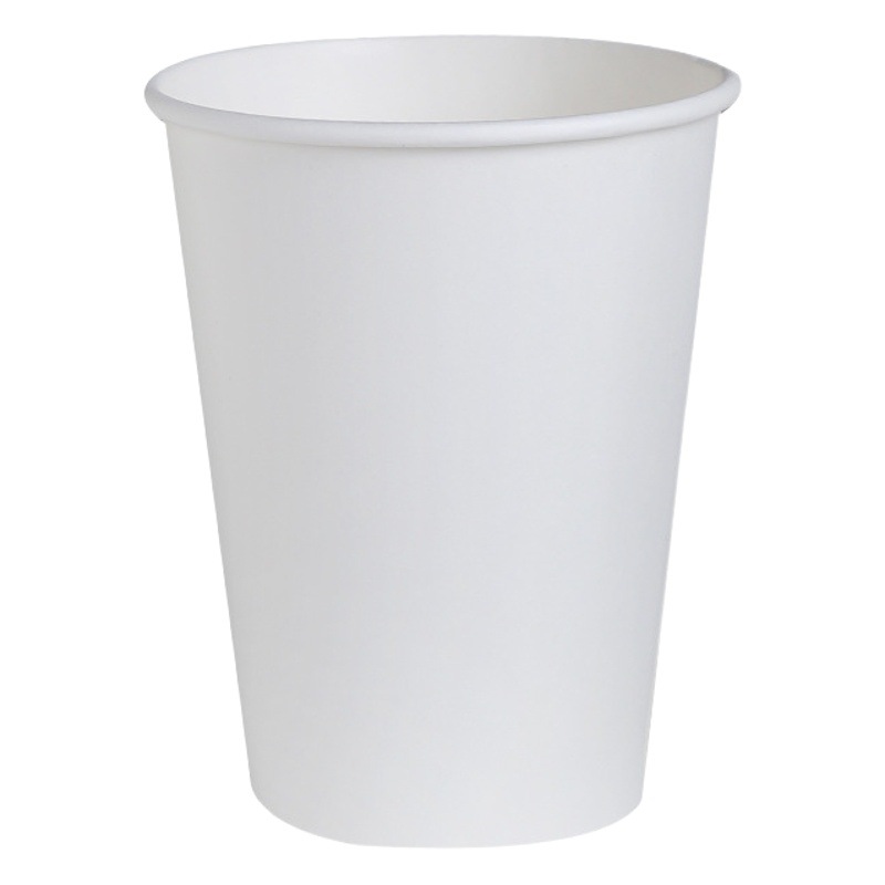 Taza blanca gruesa taza de papel desechable taza de agua en stock taza de bebida caliente al por mayor con tapa taza de papel de aluminio comercial