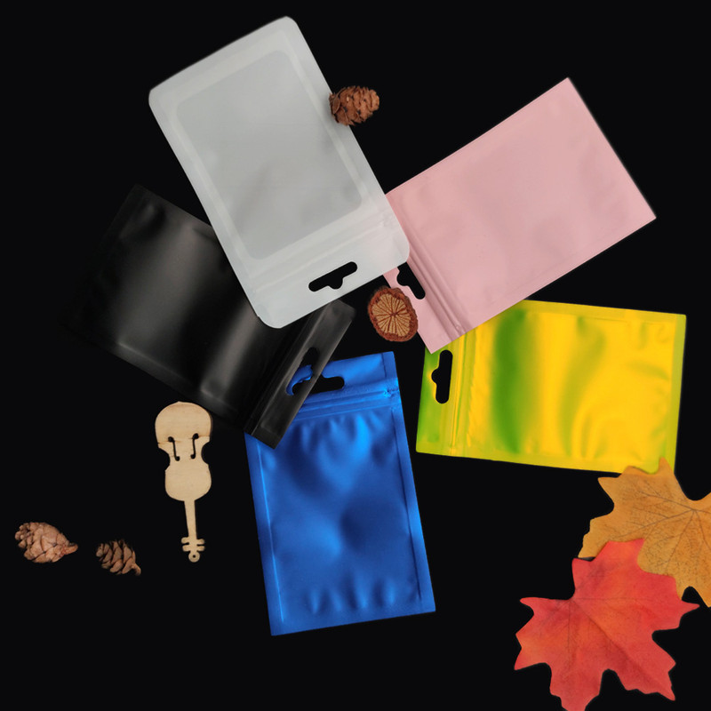 Esmerilado yin y yang ziplock bolsa de papel de aluminio de color bolsa de hueso joyería de alimentos accesorios electrónicos ventana bolsa de embalaje compuesto
