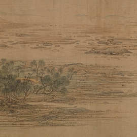 王蒙 摹右丞辋川图全卷 山水国画长卷图片素材宣纸绢本微喷复制品