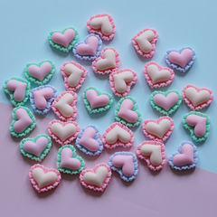 diy樹脂配件愛心小桃心樹脂貼片 奶油手機殼材料diy髮飾髮夾配件