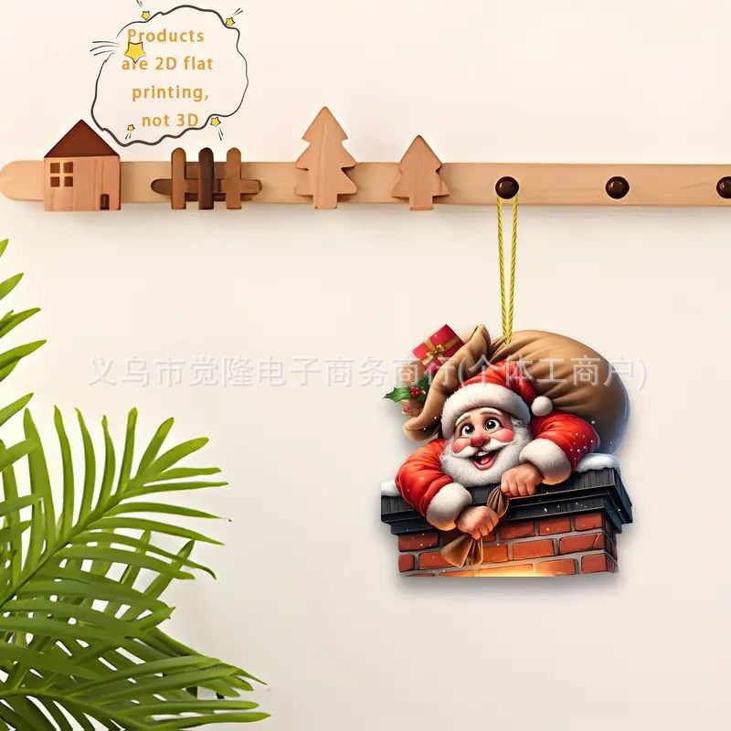 Nuevos productos transfronterizos de acrílico personalidad plana árbol de Navidad decoración colgante artículos para el hogar regalos de Navidad