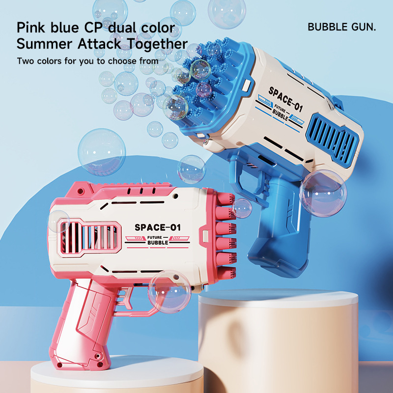 Nova pistola elétrica portátil para crianças, modelo Crossborder, com 32 furos, famosa na internet, para fabricação de bolhas de sabão (atacado)._voghion.com