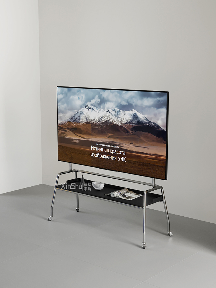 液晶电视架家用落地式显示器挂架复具移动电视机架屏幕不锈钢