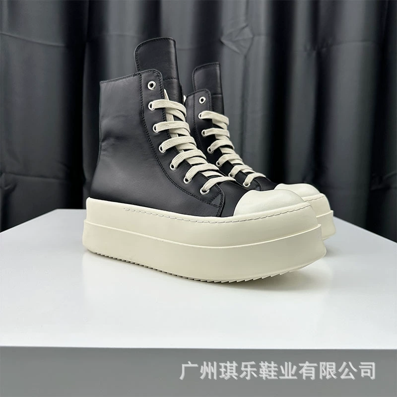 Ro2023 осенне-зимние новые кожаные туфли на платформе с высоким берцем, мужские европейские и американские темные кожаные универсальные модные туфли для пар, увеличивающие рост