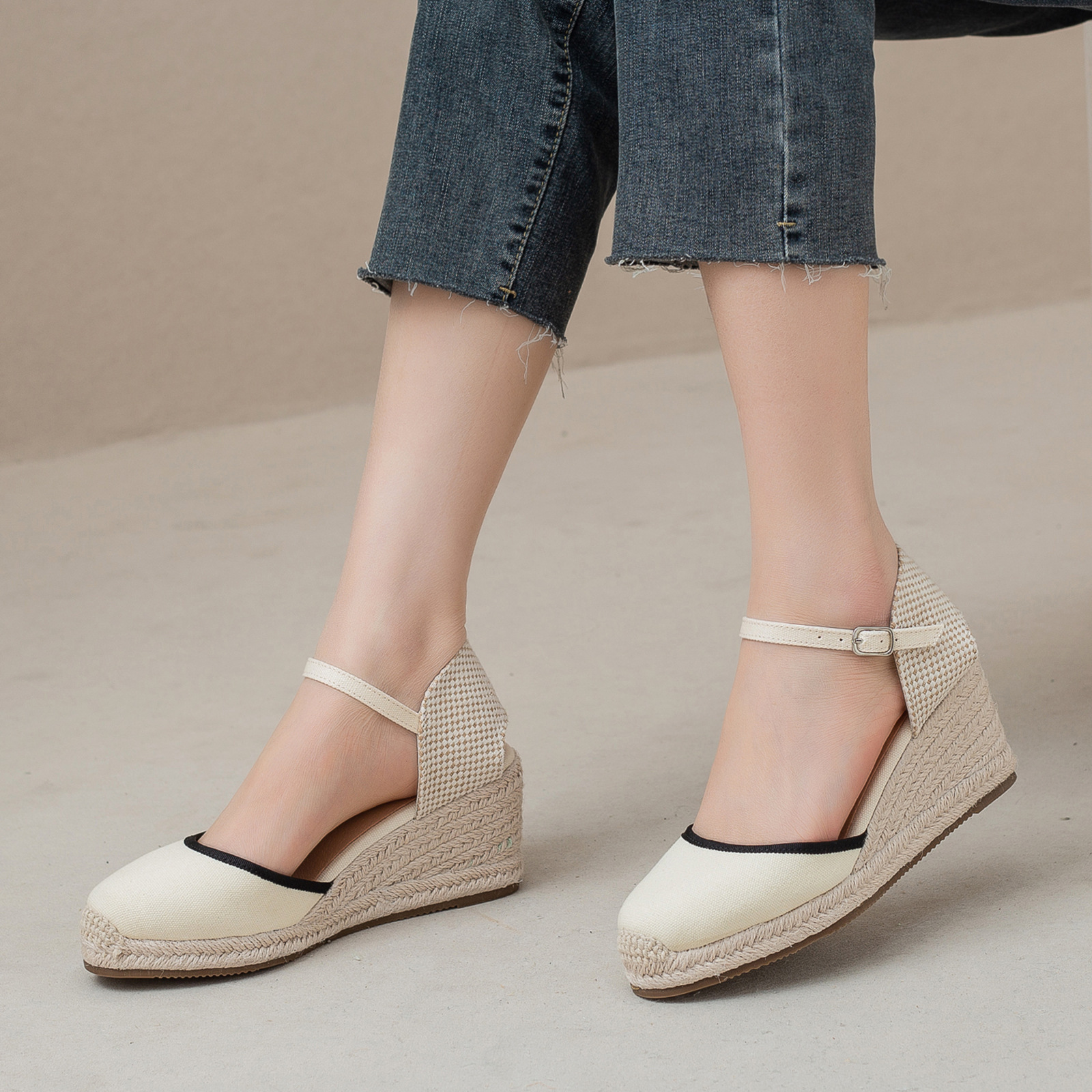 Straw fashionable cloth breathable casual women's elegant sandals…