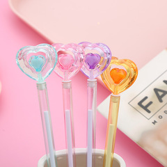 Influencer Girl's Heart-shaped Cute Student Crystal Love Pen, High-Quality Office Stationery Signature Pen, Wholesale