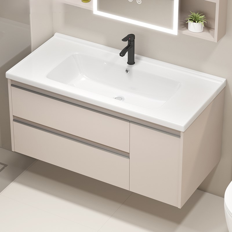 lavabo tipo pared colgante de balcón integrado cajón de almacenamiento de lavabo de lavabo de baño