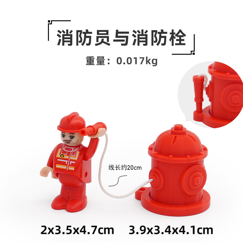 Firefighter with fire hydrant