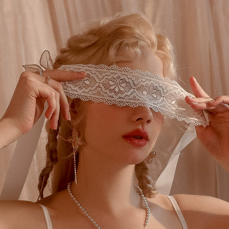 Lace sleep mask, atmospheric black veil