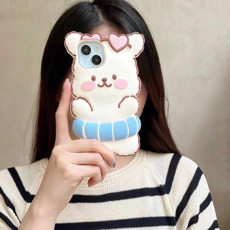 Cartoon Cute Swimband Line Dog iPhone15 Apple 12 13/14Pro Max Drop-resistant Phone Case