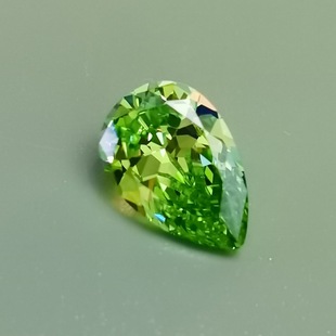 New Fresh Color Imported Olivine Drop-shaped Pear-shaped High Carbon Diamond Gem Ring 8x 12mm Shining Color