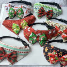 宠物猫咪圣诞节口水巾围嘴狗狗泰迪比熊博美围巾围脖领结柯基法斗