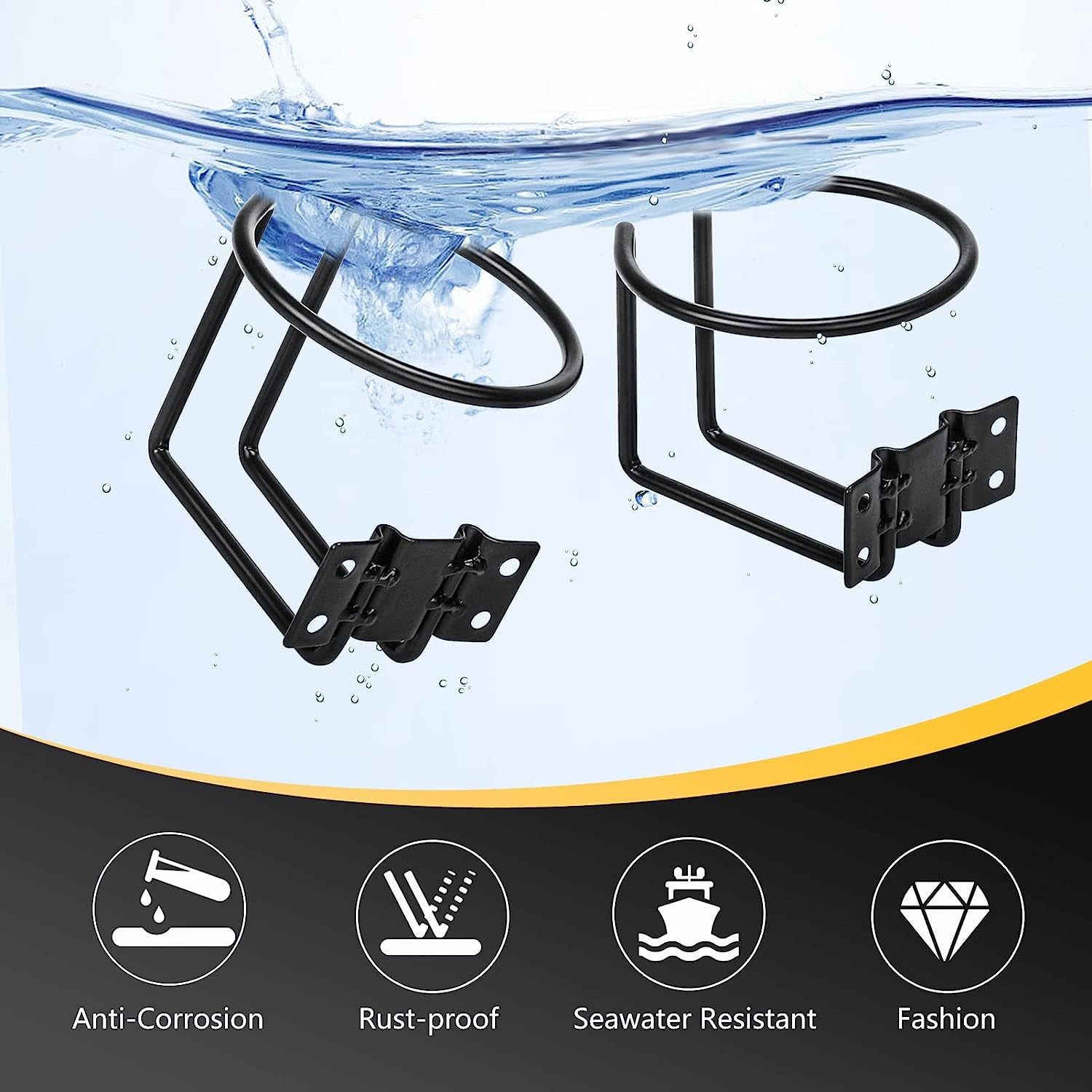 Car Car Water Cup Holder Ship RV Yacht Modified Iron Cup Holder Wall-mounted Desk Beverage Cup Holder