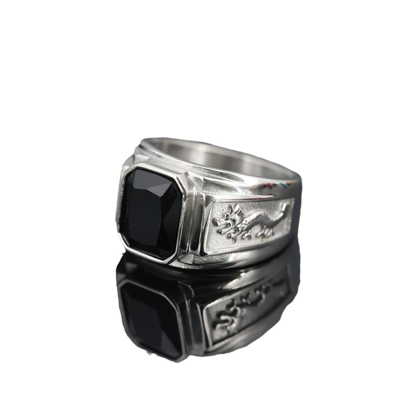 Vintage signet ring til mænd i titaniumstål hypoallergen_voghion.com
