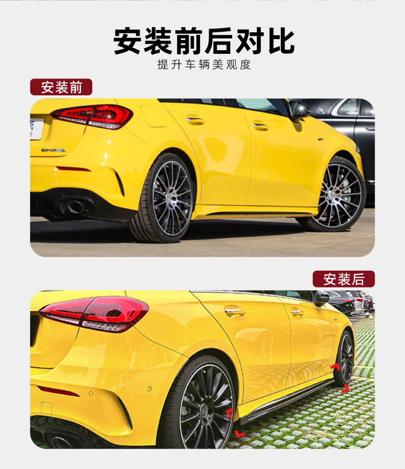 Side Skirts Body Kit for Mercedes-Benz A-Class W177 CLA C118 AMG 2018+