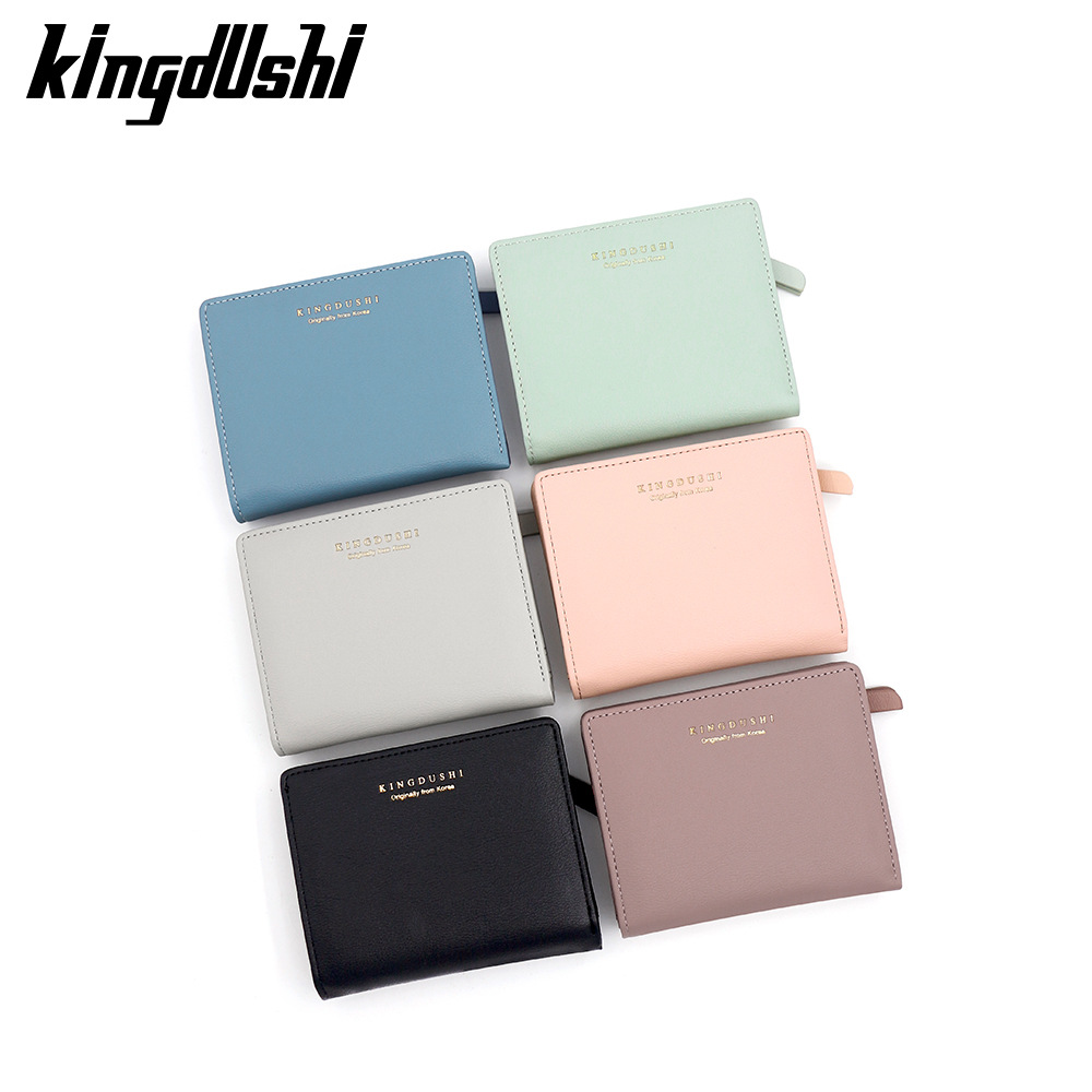 Nueva billetera corta para mujer, billetera urbana simple pu color Morandi, monedero, embrague, tarjeta de múltiples tarjetas