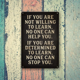 Inspirational quotes decorate tin painting, learning power wall painting, office, classroom and family essential