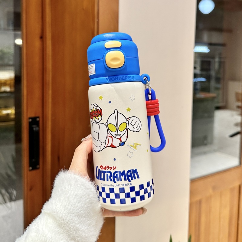 ストロベリーベア子供用魔法瓶カップ 316 ステンレス鋼学校特別なダブルドリンクカップかわいい学生ポータブルストローカップ|undefined