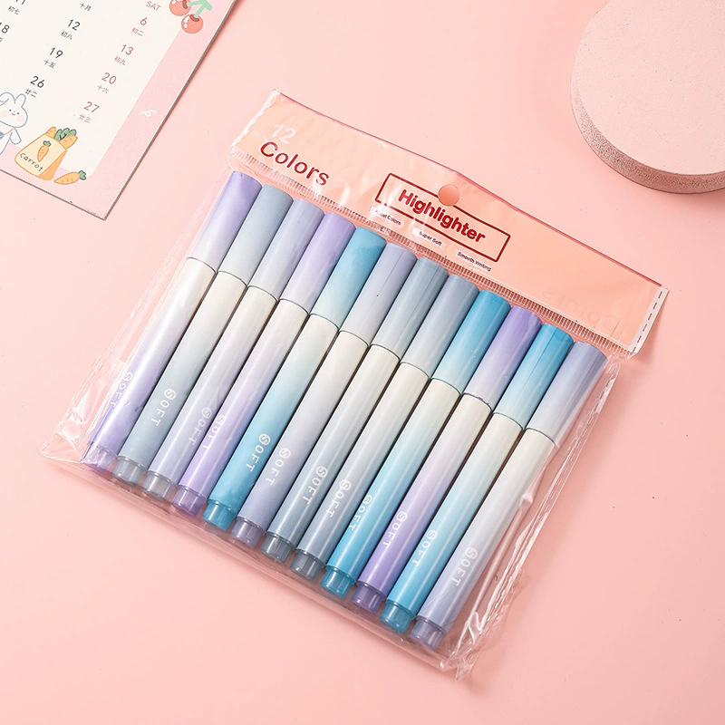 Накопитель с обтекаемой головой Highlighter набор, флуоресцентная пастельная акварель, 6–12 цветов, варианты с одной и двумя головками