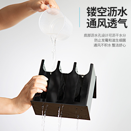 Acrylic black and white spoon holder Acrylic dust-proof and drainable spoon storage box Hotel spoon storage rack