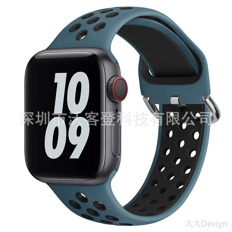 Подходит для Apple, силиконовый ремешок Nike с защёлкой, для Apple Watch 8/7/SE/6/5/4/3/2/1, двухцветный силикон