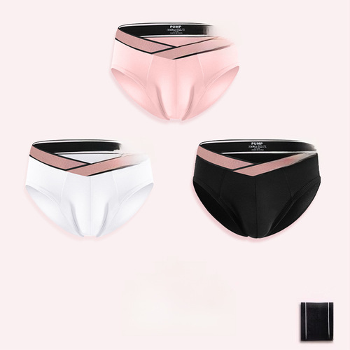 Men's Laser Gradient Triangle Briefs with Comfortable Modal Sexy Low-Waist U-Shape Innerwear MP230