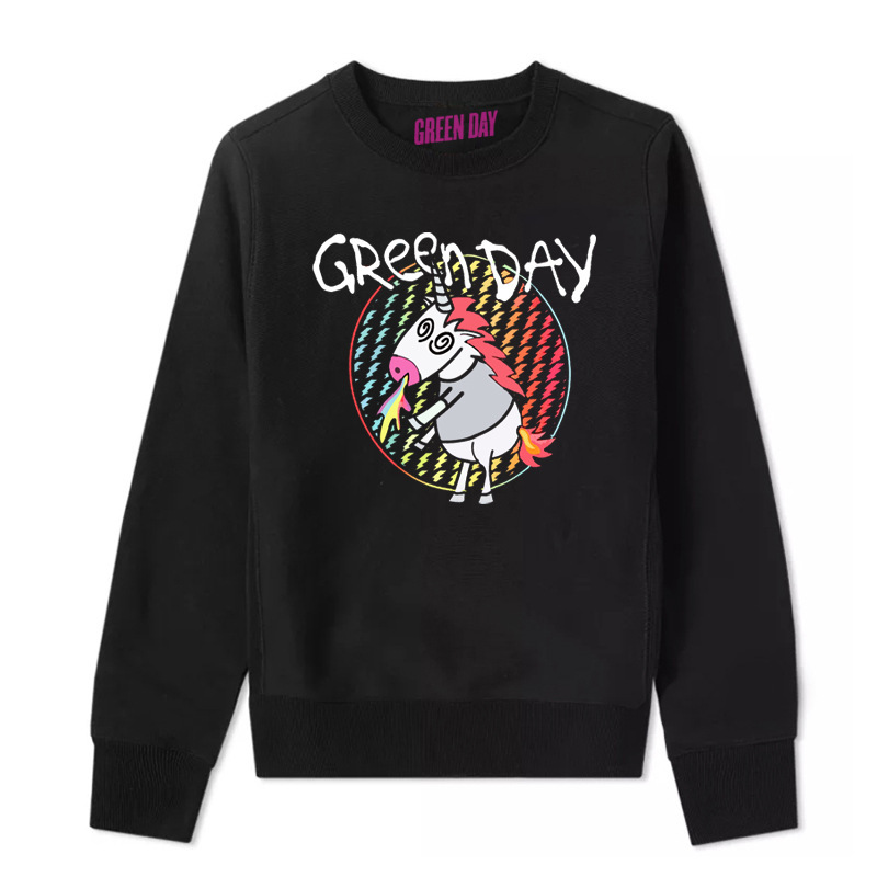 Green Day Green Day Band Rock Punk Retro European and American Style Street Large Size oversize Long Sleeve Sweatshirt