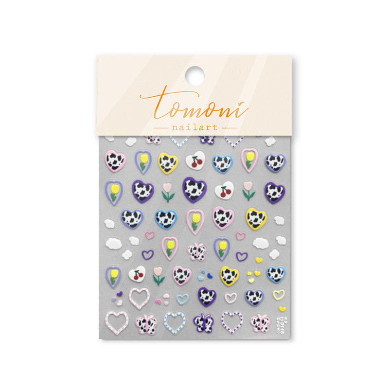 Alivio de uñas dopamina estilo de dibujos animados lindo amor color caramelo pegatina de uñas adhesivo decoración de uñas al por mayor