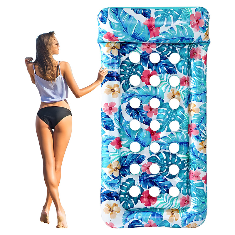 Colchoneta inflable para agua, balsa flotante creativa, anillo de natación, juguete acuático, cama de agua inflable, plegable, transfronterizo